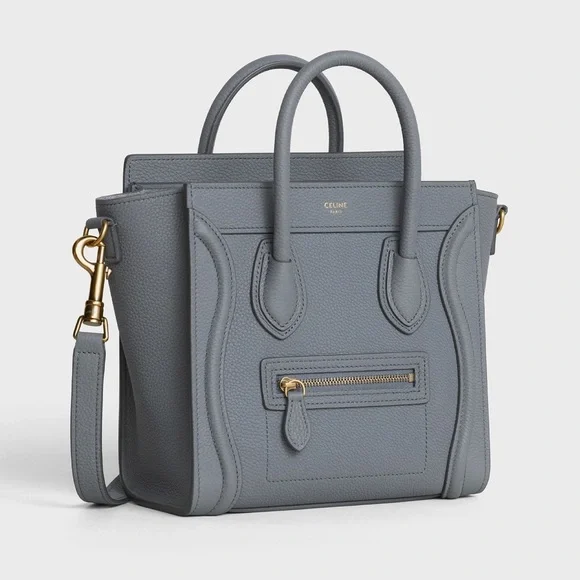 トートバッグ × ヴィンテージ(中古) Celine Nano Luggage Bag Celine Navy Blue Smooth Leather Nano Luggage Tote Bag